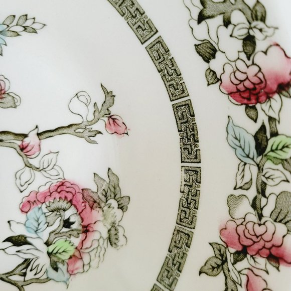 Vintage Johnson Bros Indian Tree 8" Round Serving Bowl Oriental Red Green Floral - Picture 8 of 10